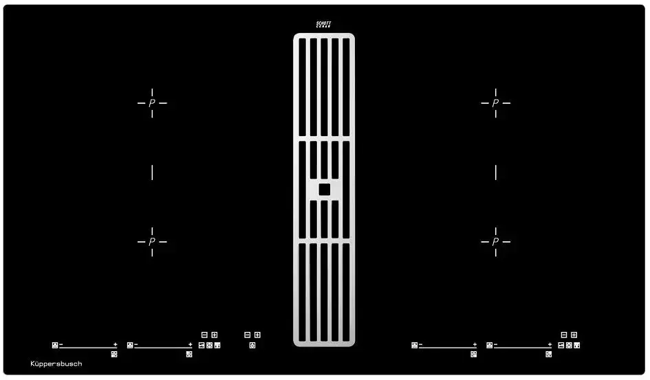 Индукционная варочная панель с вытяжкой Kuppersbusch KMI 9800.0 SR Silver Chrome (отгружается KMI 98
